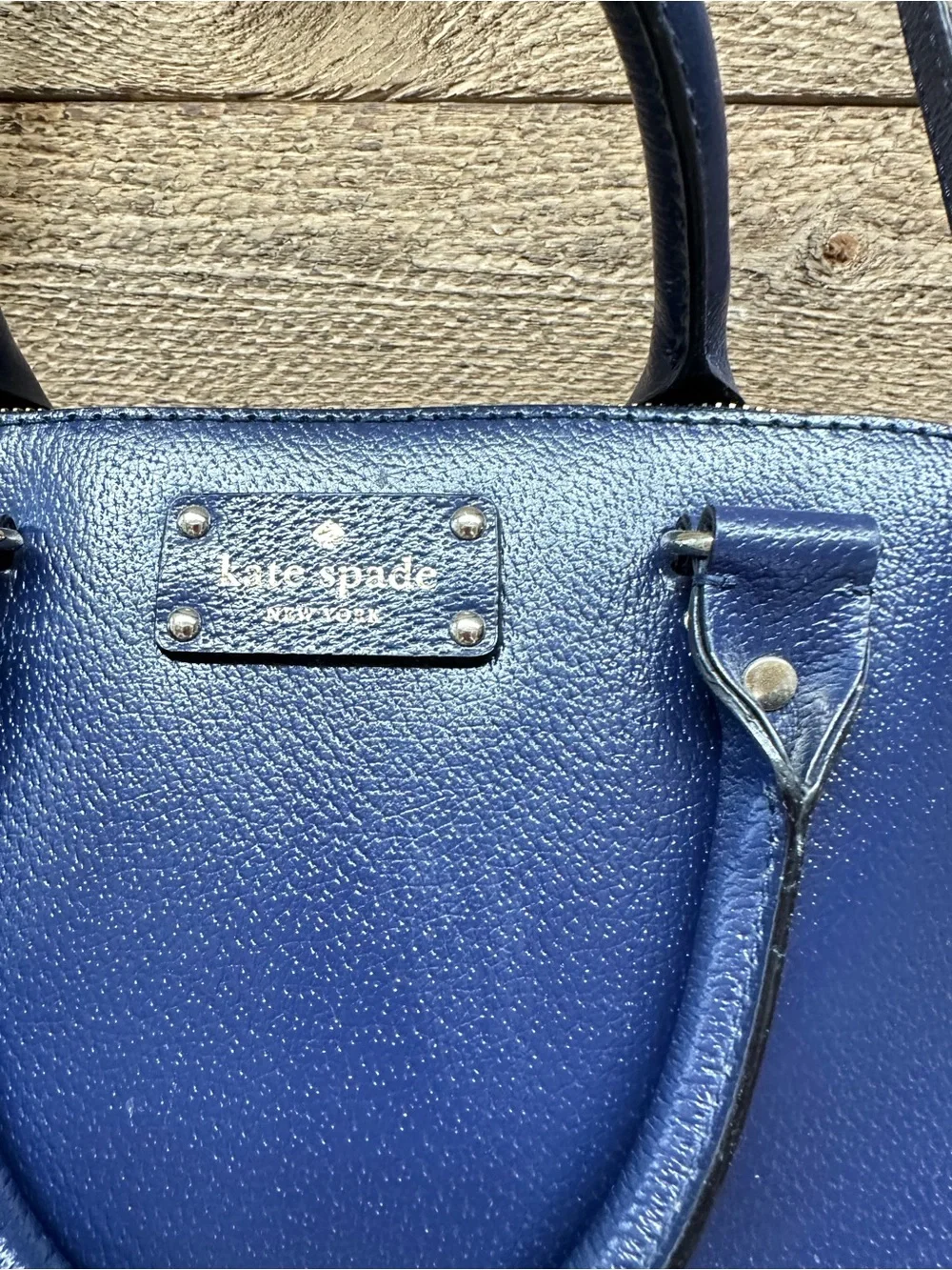 Kate Spade New York Navy Pebbled Leather Satchel Crossbody Bag 💙